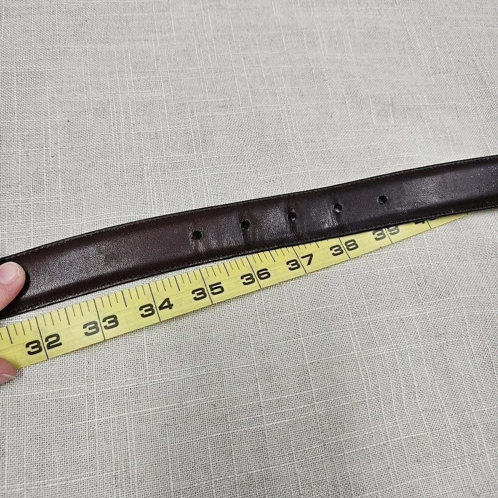 Coach Brown Belt Solid Leather Neutral Minimalist Office Business Casual size 38